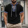 Amazon Camiseta de Manga Corta de Pana con Estampado de Flor de Anacardo Estilo Americano Costa Oeste de Moda para Hombre Henry