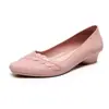 2024 Nuevos Zapatos de Gel de Boca Baja Individuales para Mujer Ropa Exterior de Moda Tacón Grueso Punta Fina Tacón Medio Zapatos de Mujer Suela Suave Impermeable Trabajo
