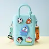 Monedero de silicona con forma de cueva cuadrada para niños, bolso cruzado para caminar, divertido y bonito bolso de silicona para cambio.