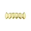 Chapas hip hop lisas con baño de 18K para hombres y mujeres Europeas y Americanas Halloween Colmillos de tigre colmillos de vampiro Rejillas