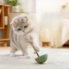 Vaso con hierba gatera, dispensador automático para gatos, libera tus manos, un juguete autoentretenedor para gatos, con plumas reemplazables, duradero