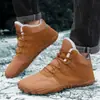 Sapatos esportivos de algodão para atividades ao ar livre transfronteiriços Botas quentes com forro de lã para homens e mulheres Botas de neve antiderrapantes e resistentes ao desgaste Sapatos de amantes espessos de inverno