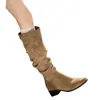 Botas de caballero con tacón grueso, botas de cowboy western, botines para mujer, nuevo estilo otoño 2026 botas de plataforma, botas altas para mujer
