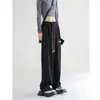 Pantalones anchos de seda de hielo para mujer, de verano, de cintura alta, drapeados, informales, estilo japonés Yamamoto, holgados, plisados y rectos.