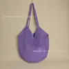 Etsy Diseño de Nicho Transfronterizo Bolso de Hombro Hueco para Mujer Tipo Commuter Bolso de Playa Gran Capacidad Bolso de Paja de Verano Costero