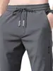 Fabricante Directo Pantalones de Seda Helada para Hombre, Talla Grande, Pantalones Casuales Rectos Transpirables, Pantalones Deportivos Finos de Secado Rápido para Hombre de Primavera y Verano