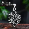 Acero Guerrero comercio exterior acero inoxidable dragón de doble cabeza colgante al por mayor nórdico vikingo nudo celta titanio acero collar joyería