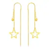 Vietnam Shajin Estrela Linha de Orelha Latão Banhado a Ouro Brincos com Franja Moda Coreana Elegante Joias Femininas Brincos