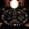 Mantel de Tarot Tela Esterilla Tarjeta de Tarot Fase Lunar Sol Árbol de la Vida Mantel de Terciopelo
