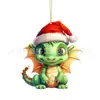 Navidad acrílico lindo bebé dinosaurio colgante de árbol de Navidad Año Nuevo 2024 artículos para el hogar regalos