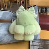 Conejito Lindo Colgante para Llavero de Coche de Piel de Conejo Real Adorno de Muñeco de Peluche para Bolso Regalo