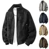 Chaqueta americana retro de PU con efecto desgastado transfronteriza, chaqueta de aviador para hombre de primavera/otoño con cuello alto, chaqueta de cuero sintético holgada y casual, marca de moda para hombre