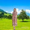 Vestido estampado Bohemia transfronterizo Europa y Estados Unidos una variedad de fabricantes de vestidos florales suministro directo una variedad de falda suelta