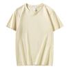 220g Color Puro t Manga Corta Primavera y Verano 2024 Camiseta Interior de Manga Larga para Mujer 100% Algodón Manga Media Holgada Ropa Interior para Hombre 28 Estilo Pareja