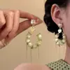 Novos Brincos de Franja com Contas Verdes Estilo Chinês, Luxo Leve, Alta Qualidade, Versáteis, Brincos Longos Exquisitos para Mulheres