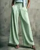 2026 Ropa de mujer casual de pierna ancha de cintura alta suelta adelgazante de color liso, nuevo sitio independiente de Amazon transfronterizo europeo y americano