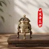 Incensário imperial de quatro pernas em latão, novo estilo chinês, inspirado em Zen, para cerimônia do chá e rituais de incenso, adequado para uso doméstico e interno, para queimar incenso de agarwood e sândalo