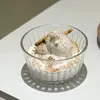 Estilo Coreano Estilo Ins Tazón de Vidrio Rayado Transparente Simple Frutero Ensaladera Pequeño Tazón Doméstico Tazón para Helado Postre