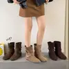 Botines Retro Estilo Coreano con Hebilla para Mujer 2026 Otoño/Invierno Nueva Llegada Aumento Interno de Altura Estilo Occidental Punta Redonda Botas Martin de Doble Uso