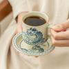 Fábrica de dragão jogar flor cerâmica xícara de café alta qualidade requintado chá da tarde xícara de alto valor de cor puxar flor xícara de café com leite