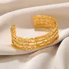Pulsera Europea y Americana de Acero Inoxidable Transfronteriza con Líneas Geométricas Abiertas, Simple y que No se Desvanece, Accesorio de Moda Tendencia de Nicho