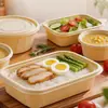 Cajas desechables para llevar, recipientes desechables para alimentos, loncheras de almidón de maíz, aptas para microondas, cajas biodegradables para comida rápida