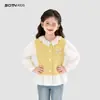 Cárdigan Suéter para Niña Otoño 2026 Nuevo Elegante Ropa Infantil Top Falso de Dos Piezas para Niña Tejidos de Punto para Niños Temporada de Otoño