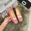 Zapatos Planos de Piel de Oveja Versión 5cm de Tacón Oculto Estilo Francés Color Nude con Hebilla Cuadrada para Mujer, Zapatos de Boca Baja para el Trabajo, Zapatos de Punta Cuadrada para Fiesta