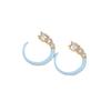 Pendientes de gota de aceite de circón en forma de C, venta caliente transfronteriza, estilo ins, ligeros, de lujo, combinables, de nicho, joyería nueva, pendientes de joyería al por mayor