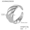 Anillo Abierto Estilo Lujo Ligero Xinyixin para Mujer Anillo de Dedo Geométrico Twill Joyería Acero Inoxidable Chapado en Oro de 18k