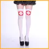 Calcetines de Halloween para Fiesta de Hospital de Enfermera Rayados Cruz Roja Hasta la Rodilla Calcetines para Disfraz de Cruz de Iglesia