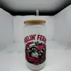 Copo Mason Jar de Vidro 16oz para Cerveja Cola Água com Logotipo Personalizado de Natal em Estoque Transfronteiriço Sublimação