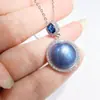 Conjunto Exquisito de Brincos com Zircônia Azul Incrustada Generosamente, Pérola do Mar Rainha Yuan Tou de Zhuji, Agulha de Prata S925, Pérola do Mar de 14,5mm