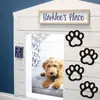 Decoração de Quarto de Cachorro Pegada de Patinha Placa Decorativa de Madeira para Parede Filhote Adequada para Casa Cozinha Banheiro Quarto Preto