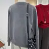 Tejido de punto jacquard con estampado de dibujos animados que cubre el vientre, de cuello redondo para mujer, moda Otoño e Invierno 2025, top versátil de punto para llevar debajo, holgado