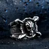 Anillo de Acero Inoxidable para Hombre Iron Warrior Venta al por Mayor Cadena Europea y Americana Joyería de Calavera Suministro de Amazon