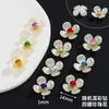 Acessórios de Flor de Pérola com Strass Tridimensional em ABS Material Acrílico DIY Flor de Cinco Pétalas Decorações para Roupas e Bolsas