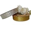 Cinta Floral Dorada con Pan de Oro de 2.5 cm para Cajas de Regalo Hechas a Mano para DIY, Moños para Pasteles y Cintas Decorativas
