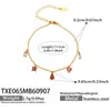 Vibras veraniegas coloridas para una niña dulce: acero inoxidable, bañado en oro de 18 quilates, multicolor, con forma única, pulsera de joyería de múltiples hilos con circonita cúbica para mujer