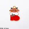 Colgante de Aleación Esmaltada Navideño Colgante de Gota Papá Noel Muñeco de Nieve Reno Colgante de Dibujos Animados Accesorios para Joyería DIY Pulsera Al Por Mayor