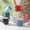 Taza de Cerámica Creativa y Sencilla, Vaso de Agua Redondo con Asa, Taza de Té para Habitación de Hotel, Taza de Regalo, Taza de Café, Taza de Té con Leche