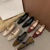 Zapatos franceses de tacón grueso extremadamente elegantes para mujer para usar al aire libre, nuevo modelo primavera-verano 2025, adecuados para combinar con faldas, zapatos Mary Jane poco profundos estilo abuela