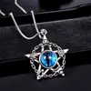 Estilo retro hip hop estrella de cinco puntas antigua ojos turcos ojo del diablo collar calavera mágica punk colgante