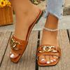Sandalias Slip-On de Suela Plana para Mujer, Nuevo Estilo de Verano, Adecuadas para Usar con Vestidos, Sandalias de Playa