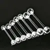 Ventas Directas de Fábrica Transparente Invisible Acrílico Piercings de Lengua Barra Suave UV Bola Redonda Piercings de Lengua Piercings de Ceja Piercings de Oreja
