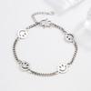 Celebridad de Internet Transfronterizo Plata Tailandesa Retro Cuatro Caras Sonrientes Expresión Bolsa Pulsera Personalidad Femenina Diseño de Nicho Cara Sonriente Joyería de Mano Antigua