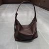 Bolso de Hombro de Piel de Vacuno de Primera Capa Curtida Vegetal, Bolso Dumpling Cruzado, Bolso Sobaco Versátil de Gran Capacidad para Desplazamiento, Envío Directo
