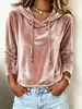 Top casual de terciopelo dorado liso para mujer 2026 otoño e invierno