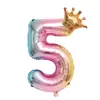 Set de Globos Digitales de Color Degradado de 32 Pulgadas Transfronterizo Globo de Decoración de Cumpleaños para Niños Corona Digital Globo de Película de Aluminio