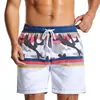 Comercio exterior Pantalones de playa de secado rápido para hombre a rayas estampado europeo y americano tela lavada bañadores transfronterizos talla grande shorts casuales